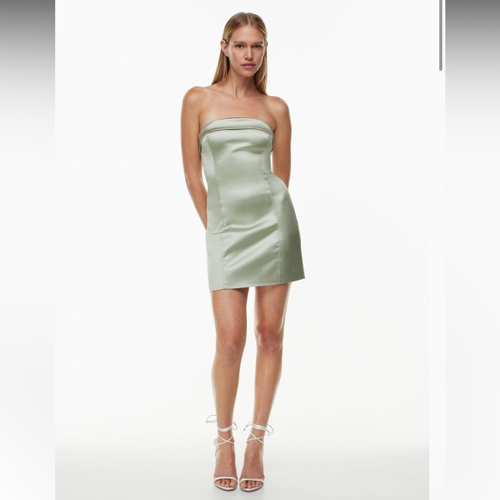 Aritzia Shimmer tube satin dress